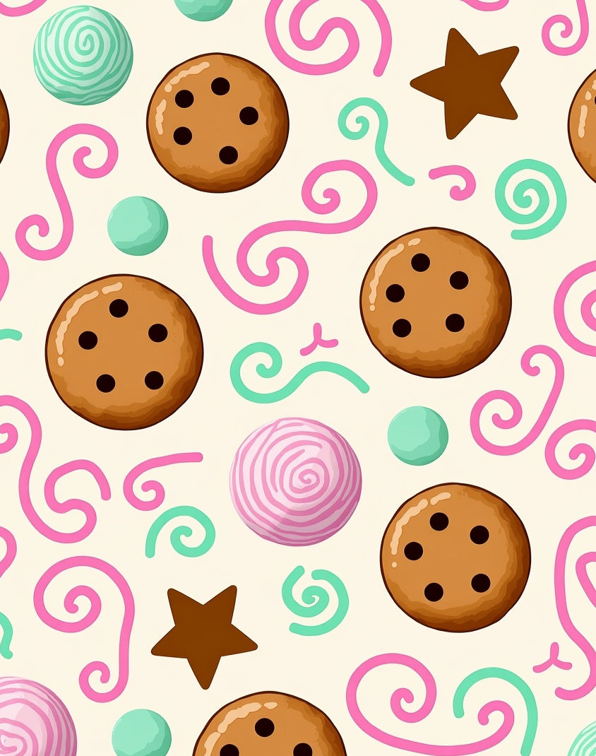 Cookie Swirls Candy Star Accent Rug