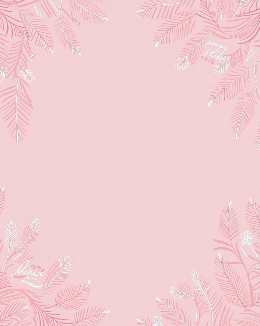 Pale Pink Feather Branches Rug