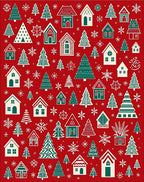 Christmas Village Houses And Trees Rug