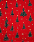 Festive Red Christmas Tree Snowflake Rug