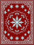 Deep Crimson Ice Bloom Rug