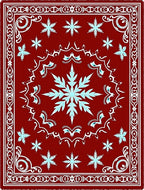 Deep Crimson Ice Bloom Rug