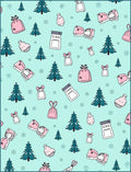 Pink Gifts Teal Pine Tree Snowflakes Rug