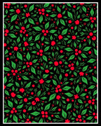 Red Berry Garland Floral Arrangement Rug