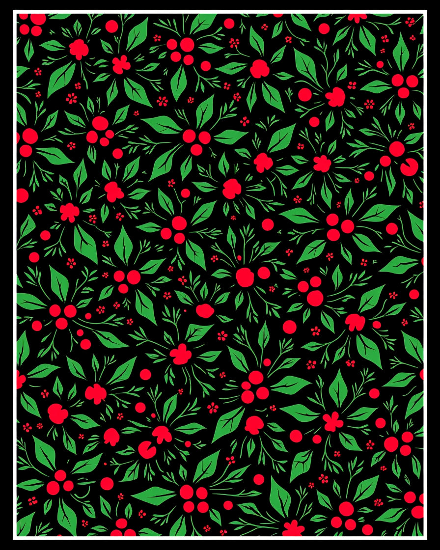Red Berry Garland Floral Arrangement Rug