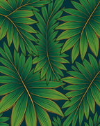 Emerald Green Tropical Fronds Rug