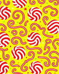 Whimsical Red Swirl Candy Stripes Rug