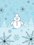 Charming Snowman Snowflake Winter Scene Rug