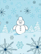 Charming Snowman Snowflake Winter Scene Rug