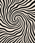 Cream Black Swirl Zebra Abstract Rug