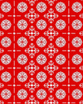 Red White Floral Cross Medallion Rug