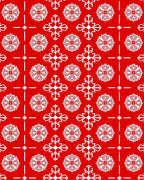 Red White Floral Cross Medallion Rug