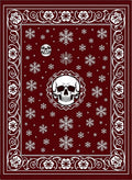 Dark Red Skull Snowflake Medallion Rug