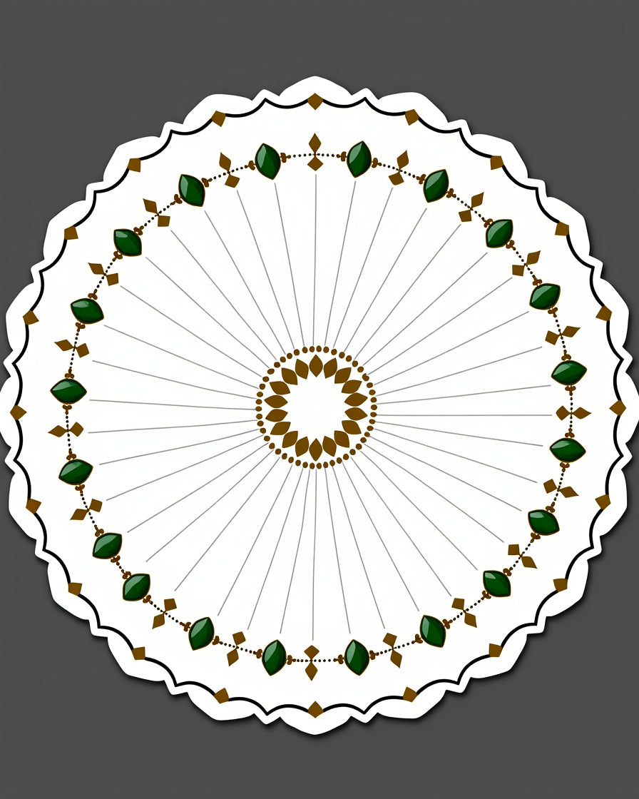 Emerald Green Leaf Medallion Radiance Rug