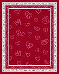 Crimson Hearts Whimsical Border Rug