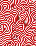 Bold Red Swirl Line Art Rug