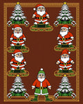 Festive Santa Claus Christmas Tree Collage Rug