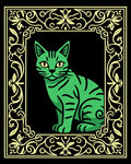 Emerald Cat Ornate Frame Rug