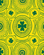 Emerald Clover Medallion Yellow Rug