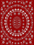 Deep Red Starburst Mandala Rug