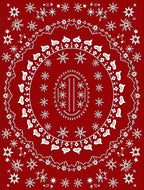 Deep Red Starburst Mandala Rug