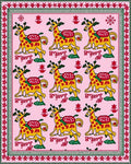Whimsical Yellow Giraffe Pink Repeating Rug