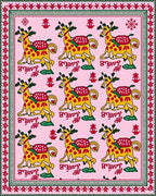 Whimsical Yellow Giraffe Pink Repeating Rug
