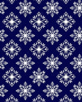 Classic White Snowflake Navy Blue Rug