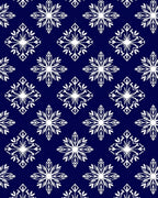 Classic White Snowflake Navy Blue Rug