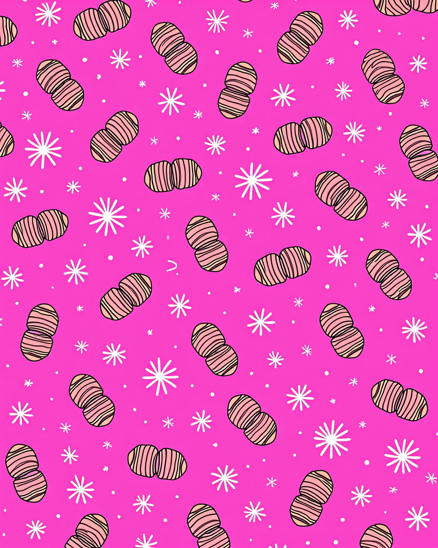 Pink Striped Peanut Starburst Scatter Rug