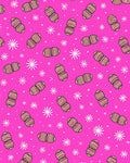 Pink Striped Peanut Starburst Scatter Rug