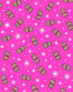 Pink Striped Peanut Starburst Scatter Rug