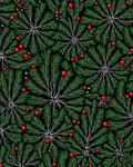 Green Pine Needle Red Berry Radiating Rug
