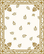 Golden Foliage Bordered Cream Rug