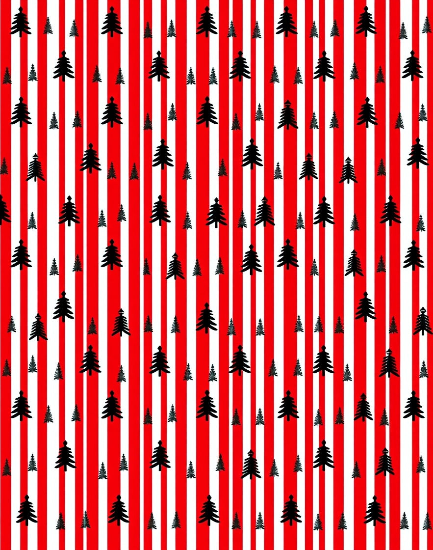 Whimsical Black Tree Stripes Rug