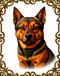 Golden Amber Dog Portrait Frame Rug