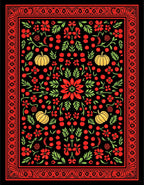Autumn Harvest Pumpkin Floral Rug