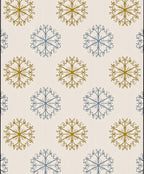 Golden Blue Snowflake Medallion Rug