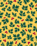 Green Leaf With Red Berry Clusters Rug