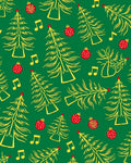 Festive Yellow Pine Tree Ornaments Rug