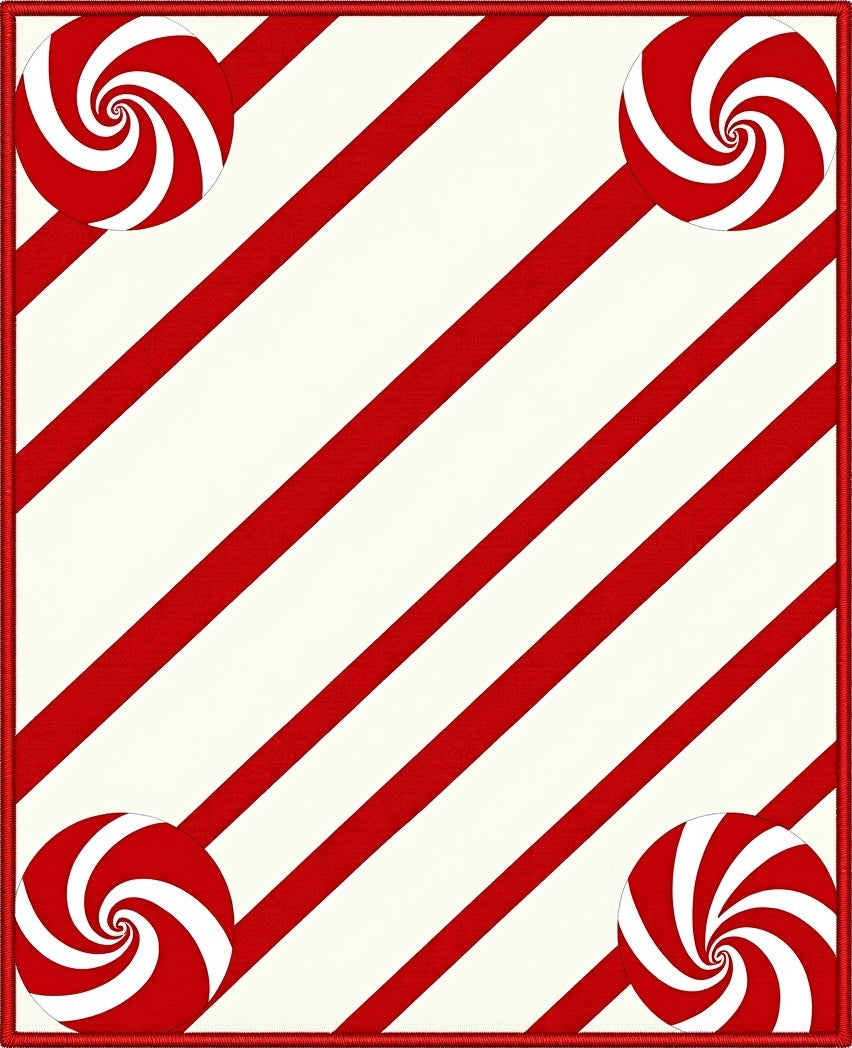 Red White Swirl Candy Stripe Rug