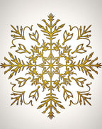 Elegant Gold Snowflake Starburst Rug