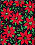 Bold Red Floral Blooms on Dark Rug
