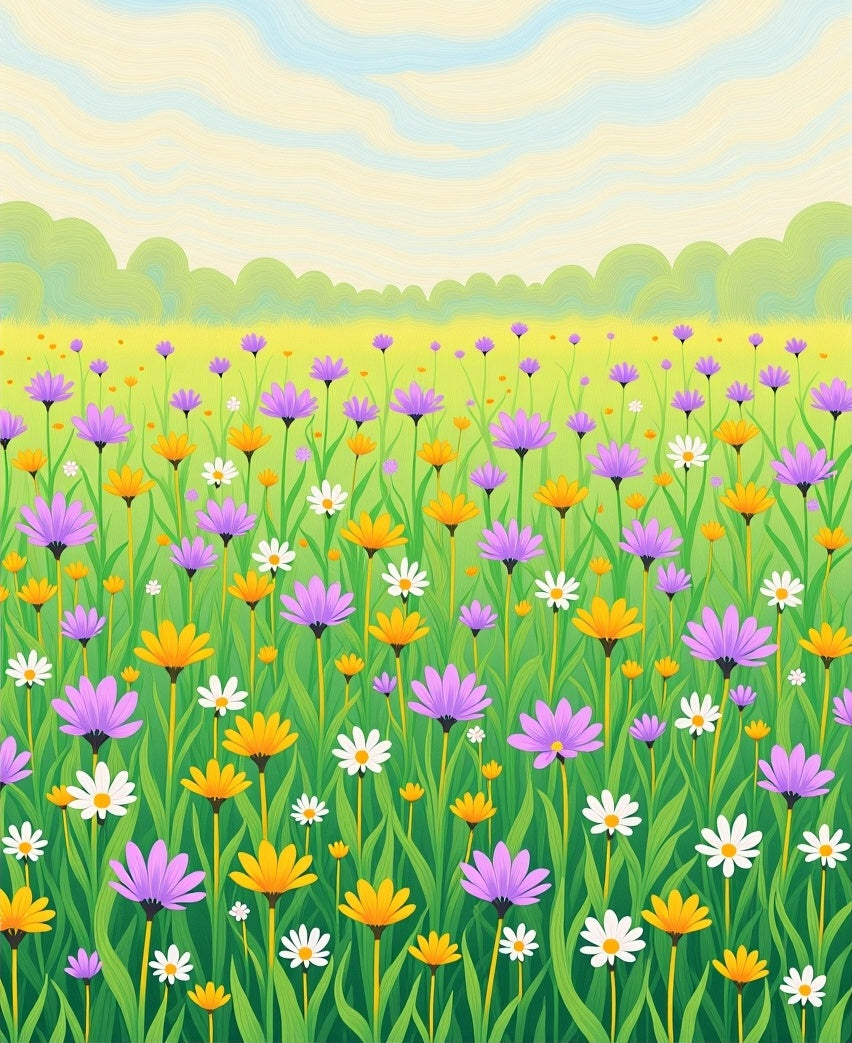 Joyful Meadow Floral Field Rug