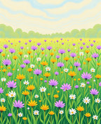 Joyful Meadow Floral Field Rug