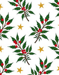 Golden Stars and Red Berry Foliage Rug
