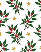 Golden Stars and Red Berry Foliage Rug