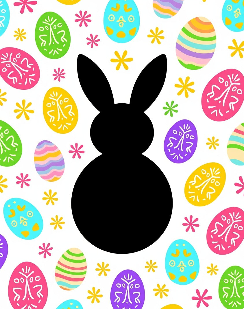 Easter Bunny Egg Garden Print Rug