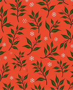 Winter Berry Snow Flake Branch Rug