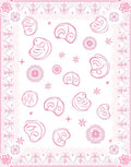 Whimsical Pink Bean Medallion Scatter Rug